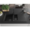 MEXEN/S - Matias granitový dřez 1.5 s odkapávačem včetně baterie Rita, černý 6502-77-670300-70-B