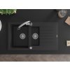 MEXEN/S - Matias granitový dřez 1.5 s odkapávačem včetně baterie Elia, černá 6502-77-670101-00