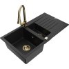 MEXEN/S - Matias granitový dřez 1.5 s odkapávačem včetně baterie Elia, černá 6502-77-670101-50