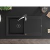 MEXEN/S - Leo granitový dřez 1 s odkapávačem včetně baterie Aster, černá 6501-77-73450-07-B