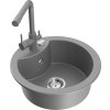 MEXEN/S - Diego granitový dřez 1-miska včetně baterie Duero, černá/stříbrná metalik 6512-73-671600-00