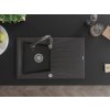 MEXEN/S - Cesar granitový dřez 1 s odkapávačem včetně baterie Savita, černá kropenatá 6514-76-672601-76