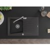 MEXEN/S - Cesar granitový dřez 1-miska s odkapávačem včetně baterie Carla, černá kropenatá 6514-76-670700-00