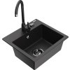 MEXEN/S - Milo granitový dřez včetně baterie Telma, černá 6505-77-670200-70-B