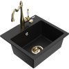 MEXEN/S - Milo granitový dřez 1-miska včetně baterie Carla, černá 6505-77-670700-50