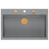 Quadron - Granitový dřez MARC 110 WORKSTATION Grey Metallic Zlaty HQM7650U5_PVDG1
