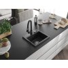 MEXEN/S - Milo granitový dřez 1-miska včetně baterie Elia, černá 6505-77-670101-70