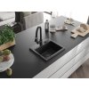 MEXEN/S - Milo granitový dřez 1-miska včetně baterie Elia, černá 6505-77-670101-70-B