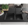 MEXEN/S - Tomas granitový dřez 2-bowl včetně baterie Duero, černá 6516-77-671600-70-B