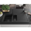 MEXEN/S - Andres granitový dřez s odkapávačem včetně baterie Rita, černá nakrapiany 6515-76-670300-70-B