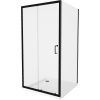 MEXEN/S - Apia Sprchový kout 90x90, transparent, černá + vanička se sifonem 840-090-090-70-00-4010B