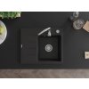 MEXEN - Ben granitový dřez 1 s odkapávačem pravý 600 x 500 mm, černá, sifon chrom 6523605000-77