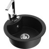 MEXEN/S - Diego granitový dřez 1-miska včetně baterie Rita, černý 6512-77-670300-00