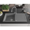 MEXEN/S - Leo granitový dřez 1-miska s odkapávačem včetně baterie Elia, šedá 6501-71-670101-71