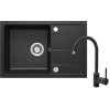 DEANTE - Leda grafit - Granitový dřez včetně baterie, 1 - bowl s odkapávačem ZRDA2113
