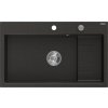 MEXEN - Omar granitový dřez 800 x 480 mm, černá/zlatá metalik, sifon chrom 6520801005-75