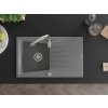 MEXEN/S - Cesar granitový dřez 1 s odkapávačem včetně baterie Savita, šedá 6514-71-672601-00