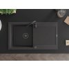 MEXEN/S - Leo granitový dřez s odkapávačem včetně baterie Telma, černá kropenatá 6501-76-670200-70-B