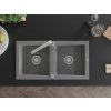MEXEN/S - Mario granitový dřez 2-bowly včetně baterie Rita, šedý 6504-71-670300-00