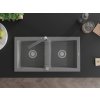 MEXEN/S - Mario granitový dřez 2-bowly včetně baterie Rita, šedý 6504-71-670300-71