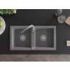 MEXEN/S - Mario granitový dřez 2-bowly včetně baterie Savita, šedá 6504-71-672601-71
