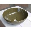 Kulaté keramické umyvadlo Bauer na desku 38,5 cm – zelenohnědé, lesk