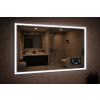 LED zrcadlo BRIGHT DIGITAL 120x65 cm, počasí, ukazatel venkovní a vnitřní teploty, barometr