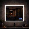 LED zrcadlo SMART 70x65 cm, bluetooth, hodiny, datum, teplota, reproduktor