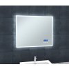 LED zrcadlo SMART 80x65 cm, bluetooth, hodiny, datum, teplota, reproduktor