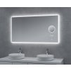 LED zrcadlo TIME 120x65 cm, hodiny, kosmetické zrcátko, nastavitelné osvětlení