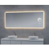 LED zrcadlo TIME 160x65 cm, hodiny, kosmetické zrcátko, nastavitelné osvětlení