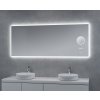 LED zrcadlo TIME 160x65 cm, hodiny, kosmetické zrcátko, nastavitelné osvětlení