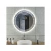 Kulaté LED zrcadlo LUXUS Ø 80 cm se zdobeným okrajem a osvětlením