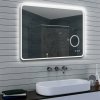 Zrcadlo s LED osvětlením, kosmetickým zrcátkem 5 x zoom, 1000 x 700 mm, nastavitelná teplota barvy světla