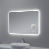 Zrcadlo s LED osvětlením, kosmetickým zrcátkem 5 x zoom, 1000 x 700 mm, nastavitelná teplota barvy světla