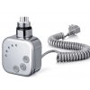 Topná tyč BURGH s termostatem a časovačem, Kroucený kabel, Chrom, 800 W
