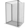 MEXEN/S - Kioto Sprchová zástěna WALK-IN 120 x 90 x 40 cm, černý vzor, černá 800-120-090-221-70-70-040