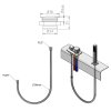 Sprchová průchodka na okraj vany včetně hadice F1/2"-M3/8" , hranatá, chrom