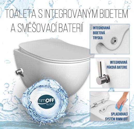 WC 2v1 - Toaleta s integrovaným bidetem a směšovací baterií