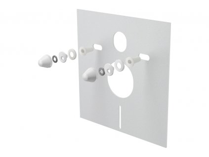 Alcadrain M930 Zvuková izolace pod závěsné WC s bílými krytkami (dříve Alcaplast) obrázek č.: 1