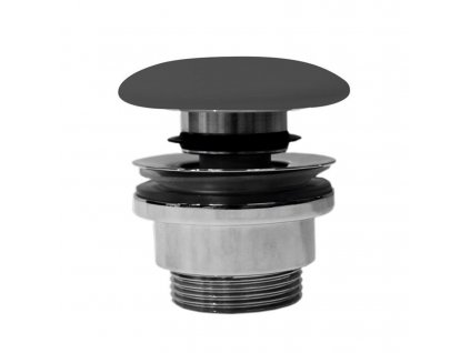GSI umyvadlová výpust 5/4“, click-clack, keramická zátka, 5-65mm, černá mat