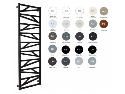 Trick Koupelnový radiátor 530 x 1847 mm, výkon 848 W, spodní centrální připojení D50, BARVA DLE VZORNÍKU - Hopa obrázek č.: 1