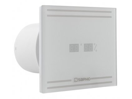 GLASS koupelnový ventilátor axiální s LED displejem, 8W, potrubí 100mm, bílá obrázek č.: 1
