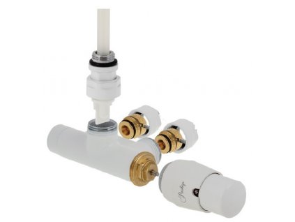 Unico - připojovací radiátorová armatura jednobodová pravá, s termostatickou hlavicí napravo, pro PEX, ALPEX 16mm - bílá (RAL 9003) obrázek č.: 1
