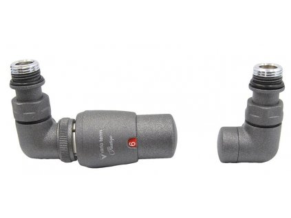Vision - připojovací armatura pro spodní krajní, rozdělené připojení s termostatickou hlavicí nalevo - matný grafit (Matice Pex - Alpex 16x2 mm) obrázek č.: 1