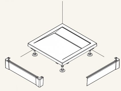 Sanswiss PWIL09012004 Rohový panel hliníkový pro vaničku 90 x 120 x 9,5 cm - bílý obrázek č.: 1