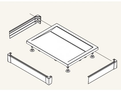 Sanswiss PWIU801008004 Panel hliníkový tvaru U pro vaničku 80 x 100 x 80 x 9,5 cm - bílý obrázek č.: 1