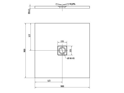 FLEXIA vanička z litého mramoru s možností úpravy rozměru, 90x90cm obrázek č.: 1