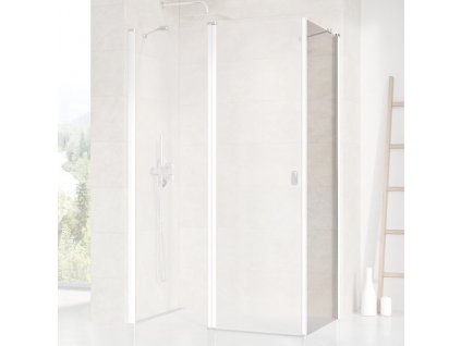 Ravak CHROME CPS - 80 white+Transparent, pevná stěna 80 cm pro kombinaci s dveřmi CRV1 a CRV2, bílá, čiré sklo obrázek č.: 1