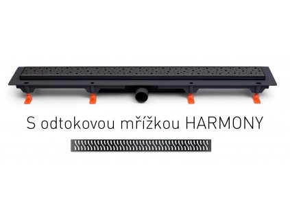 Lineární plastový žlab MCH černý 750 mm,boční D40, harmony černá obrázek č.: 1